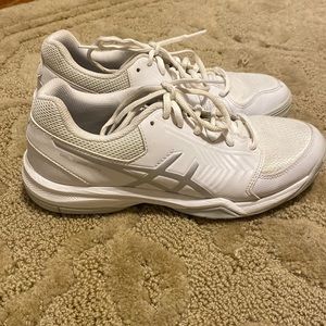 ASICS White and Silver Womens Volleyball Shoes